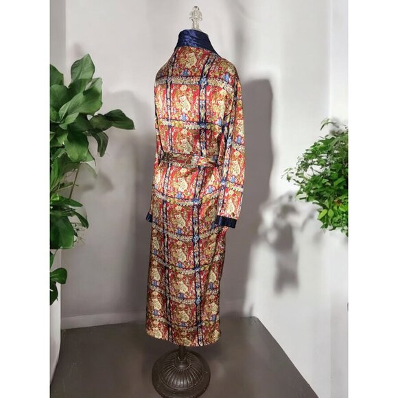 Vintage Victoria's Secret Gold Label Long Belted Floral Satin Robe - Picture 5 of 13